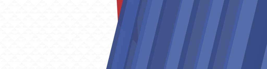 Close-up of a blue fabric with a red stripe on a textured white background.